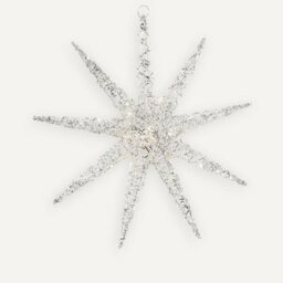 Urbn-Living Urbnliving 52Cm Width Hanging Silver Snowflake Christmas Star Decoration Led Lights - thumbnail 4