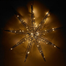 Urbn-Living Urbnliving 52Cm Width Hanging Silver Snowflake Christmas Star Decoration Led Lights - thumbnail 3
