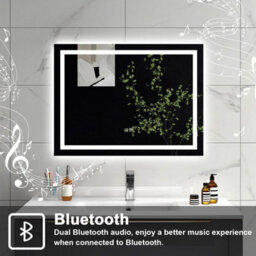 Sline 1000X600mm Bluetooth Bathroom Led Mirror,dimmable 3 Colors,anti-Fog,memory Functions,touch Controls,horizontal/vertical - thumbnail 4