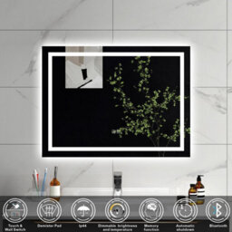 Sline 1000X600mm Bluetooth Bathroom Led Mirror,dimmable 3 Colors,anti-Fog,memory Functions,touch Controls,horizontal/vertical - thumbnail 2