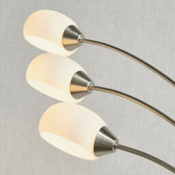 Luminosa Lighting Luminosa Jaspa Led 3 Light Floor Lamp Satin Nickel, White Glass - thumbnail 4