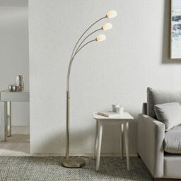 Luminosa Lighting Luminosa Jaspa Led 3 Light Floor Lamp Satin Nickel, White Glass - thumbnail 3