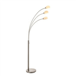 Luminosa Lighting Luminosa Jaspa Led 3 Light Floor Lamp Satin Nickel, White Glass - thumbnail 1