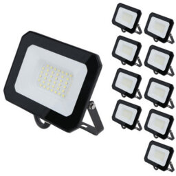 AB Tools 30 Watt Led Mini Floodlight Garden Lighting 2400 Lumens Ip65 + Bracket 10Pc - thumbnail 1