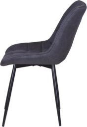 MCC Direct Set Of 2 Slate Suede Effect Dining Chairs Plush Padded Upholstered Accent Chair - Alba By Mcc - thumbnail 4