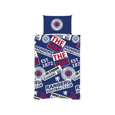 Rangers Fc Patches Duvet Cover Set Blue/white/red (Single) - image 1