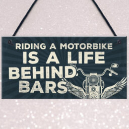 Red Ocean Motorbike Motorcycle Gift Hanging Plaque Birthday Gift For Dad Daddy Grandad Biker Garage Gift For Him - thumbnail 3