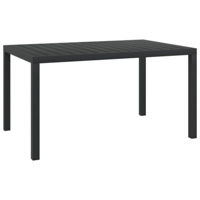 Berkfield Garden Table Black 150X90X74 Cm Aluminium And Wpc - image 1