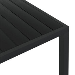 Berkfield Garden Table Black 150X90X74 Cm Aluminium And Wpc - thumbnail 4