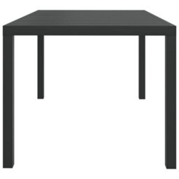 Berkfield Garden Table Black 150X90X74 Cm Aluminium And Wpc - thumbnail 3