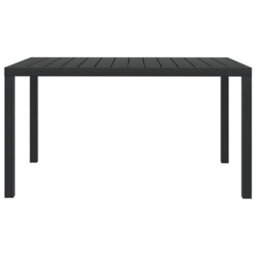 Berkfield Garden Table Black 150X90X74 Cm Aluminium And Wpc - thumbnail 2