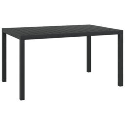 Berkfield Garden Table Black 150X90X74 Cm Aluminium And Wpc - thumbnail 1
