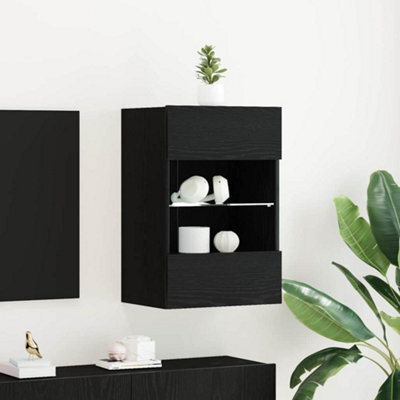 Berkfield Led Tv Cabinet Black Oak 40X30X60,5Cm Cm Engineered Wood - image 1