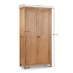 Oakham Premium Kingsley 2 Door Wardrobe In Waxed Oak - thumbnail 4