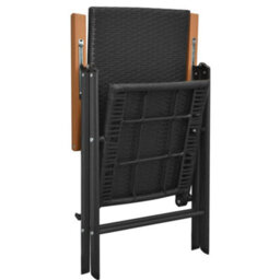 Berkfield Stackable Garden Chairs 2 Pcs Poly Rattan Black - thumbnail 5