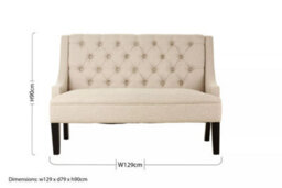 Premier Housewares Interiors By Premier High Back Bench, Comfy Padded Velvet Seat, Built To Last Bedroom Bench, Easy To Clean Large Bench - thumbnail 7
