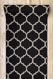 RugsX Runner Sizal Floorlux Design 20608 Moroccan Trellis Black / Silver 120  120X360 Cm - thumbnail 1
