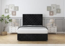 "Comfort Florida Black Naples Divan Bed Base 4 Drawers - 26"" Strutted  & 12"" Footboard 4' Small Double" - thumbnail 1