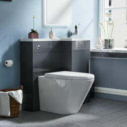 Nes Home 900mm Right Hand Cloakroom Grey Basin Vanity Unit And Toilet Pan Ellen - thumbnail 3