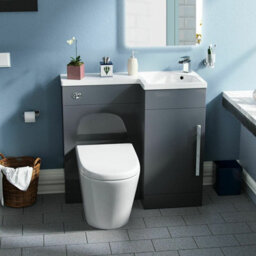 Nes Home 900mm Right Hand Cloakroom Grey Basin Vanity Unit And Toilet Pan Ellen - thumbnail 2