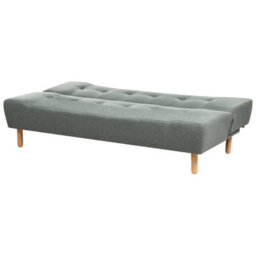 Wyld And Coco 3-Seater Sofa Bed In Green Fabric With Light Rubberwood Legs, Scandinavian Style, Single Bed Conversion - thumbnail 5