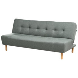 Wyld And Coco 3-Seater Sofa Bed In Green Fabric With Light Rubberwood Legs, Scandinavian Style, Single Bed Conversion - thumbnail 4