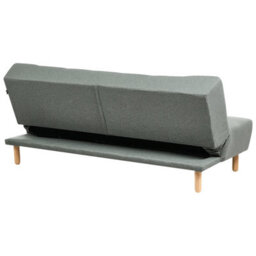 Wyld And Coco 3-Seater Sofa Bed In Green Fabric With Light Rubberwood Legs, Scandinavian Style, Single Bed Conversion - thumbnail 6
