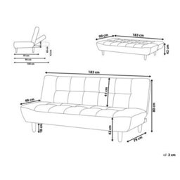 Wyld And Coco 3-Seater Sofa Bed In Green Fabric With Light Rubberwood Legs, Scandinavian Style, Single Bed Conversion - thumbnail 3