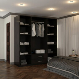 Sliding Wardrobes 4 u LTD Modern High Gloss Hinged Wardrobe With Mirror - 2, 3 Or 4 Doors And Built-In Drawers (Black,160Cm) - thumbnail 4
