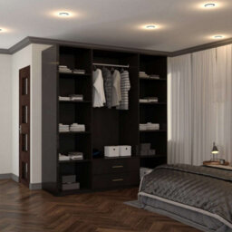 Sliding Wardrobes 4 u LTD Modern High Gloss Hinged Wardrobe With Mirror - 2, 3 Or 4 Doors And Built-In Drawers (Black,160Cm) - thumbnail 3
