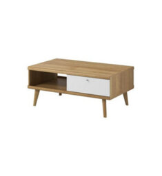 Arte Elegant Primo Coffee Table H460mm W1070mm D670mm In White And Oak Riviera - Stylish Living Room Centrepiece - thumbnail 1