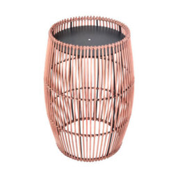 Teamson Home Outdoor Garden Side Table, Bamboo Table With Iron Table Top, Patio Furniture - 31.8 X 31.8 X 47 (Cm) - thumbnail 2