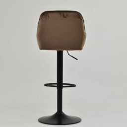 Lakeland Furniture Arnside Mocha Brown Velvet Black Adjustable Bar Base Stool - thumbnail 6