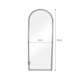Sweeek - Arched Wall Mirror Pine Wood, Luke, Walnut, 60X3X160 Cm - thumbnail 6