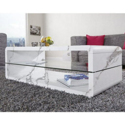 Furniture in Fashion Xono High Gloss Coffee Table With Shelf In Diva Marble Effect - thumbnail 2