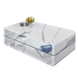 Furniture in Fashion Xono High Gloss Coffee Table With Shelf In Diva Marble Effect - thumbnail 5