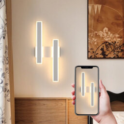 Pheashine White Double Linear Led Wall Light 32W 3 Colour Changing 3000K-6500K 44Cm Acrylic - thumbnail 4