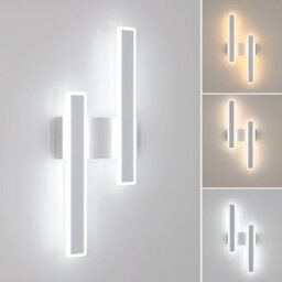 Pheashine White Double Linear Led Wall Light 32W 3 Colour Changing 3000K-6500K 44Cm Acrylic - thumbnail 1