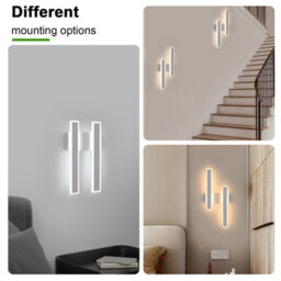 Pheashine White Double Linear Led Wall Light 32W 3 Colour Changing 3000K-6500K 44Cm Acrylic - thumbnail 5