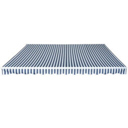 Berkfield Folding Awning Manual Operated 450 Cm Blue/white - thumbnail 2