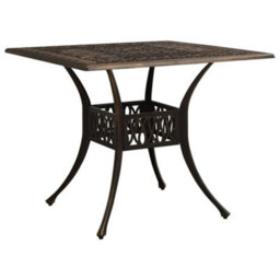 Berkfield Garden Table Bronze 90X90X73 Cm Cast Aluminium