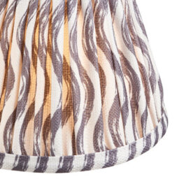 Loops Elegant Set Of 2 Handcrafted 16Cm Tapered Cylinder Lamp Shades In Pearl Grey Fabric - thumbnail 2