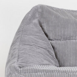 icon Natalia Large Beanbag And Pouffe Set Corduroy Light Grey - thumbnail 7