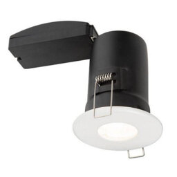 Luminosa Lighting Luminosa Shieldplus Fire Rated 1 Light Bathroom Recessed Light Matt White, Glass Ip65, Gu10 - thumbnail 1