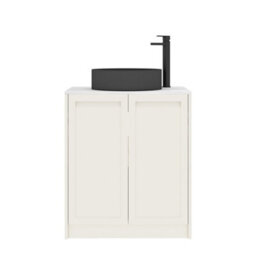 Royal Bathrooms Royal Bathroom Elmore 700mm Classic White Freestanding Countertop Bathroom Vanity Unit 2 Door With Art Round Basin - thumbnail 7