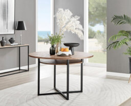 Furniturebox Uk Adley Brown Wood Storage Dining Table & 4 Navy Velvet Milan Black Leg Chairs - thumbnail 2