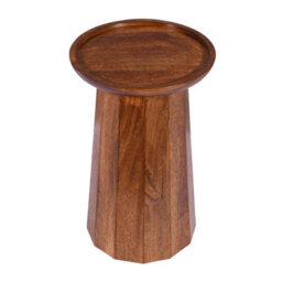 Elm Home And Products Elm Home And Garden Round Side End Lamp Table Dark Oak Finish Solid Mango Wood 60Cm High X 40Cm Wide X 40Cm Deep Fully Assembled - thumbnail 2