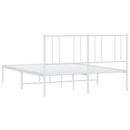 Vidaxl Metal Bed Frame Without Mattress With Headboard White 120X200Cm - thumbnail 8