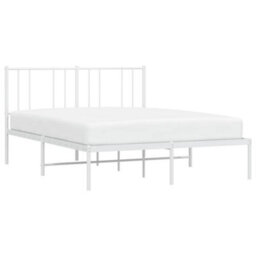 Vidaxl Metal Bed Frame Without Mattress With Headboard White 120X200Cm - thumbnail 5