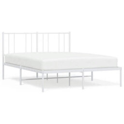 Vidaxl Metal Bed Frame Without Mattress With Headboard White 120X200Cm - thumbnail 2